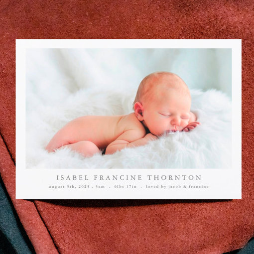 simple newborn photo collage birth announcement Zazzle