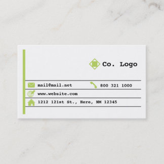 Simple Newsprint Lime Color Business Card