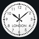 Simple Newsroom Large Clock<br><div class="desc">Simple Newsroom Wall Clock. Customize the name of city as desired.</div>