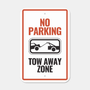 Simple No Parking Sign - Durable Aluminum