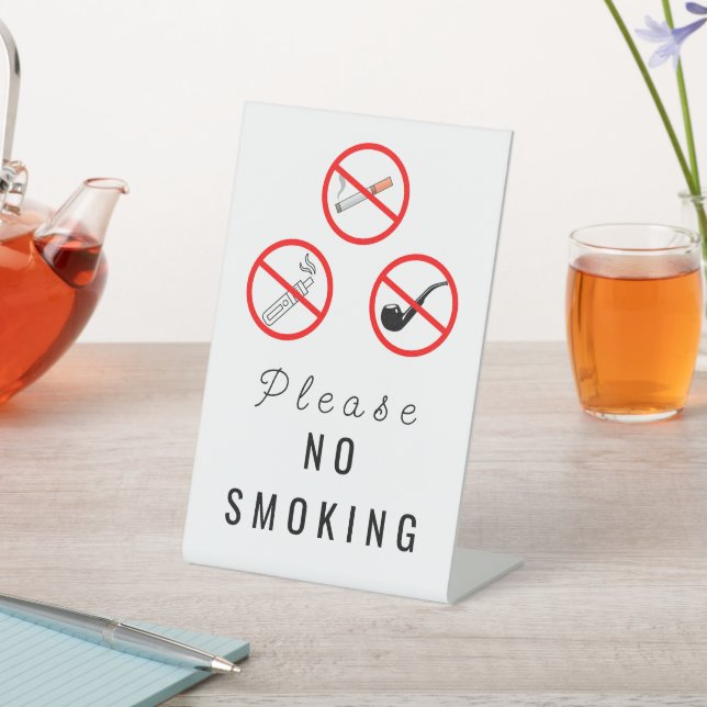 simple No Smoking tabletop Sign (In SItu)