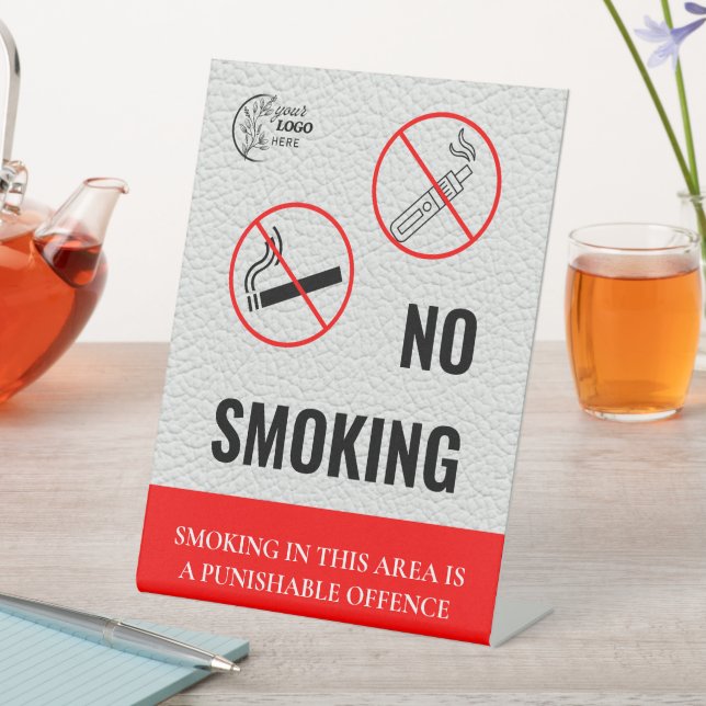 Simple No Smoking tabletop Sign (In SItu)
