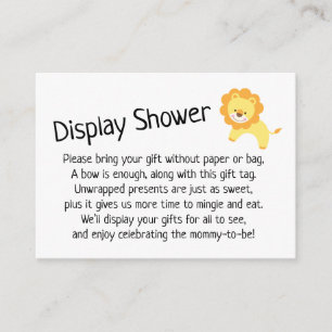 Simple No Wrap Baby Shower Gift Card with Lion