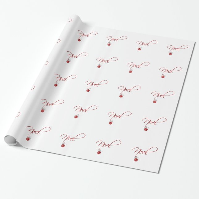 Simple Noel Christmas Tree Design Wrapping Paper (Unrolled)