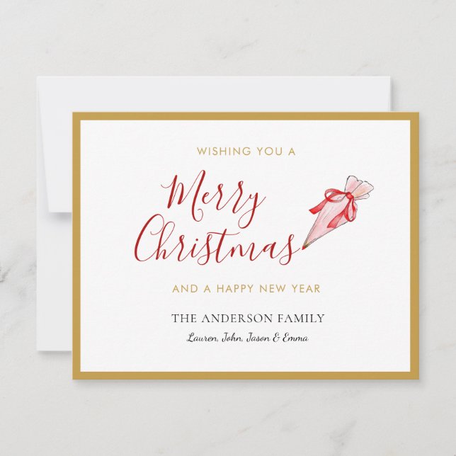 Simple Non Photo Merry Christmas Holiday Card (Front)