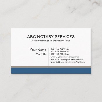 Simple Notary Business Cards by Luckyturtle at Zazzle