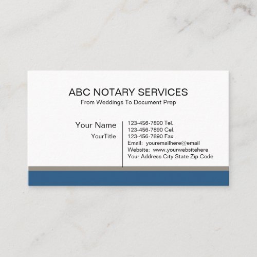 Simple Notary Business Cards