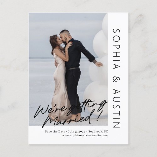 Simple Note Editable Color Save The Date Postcard