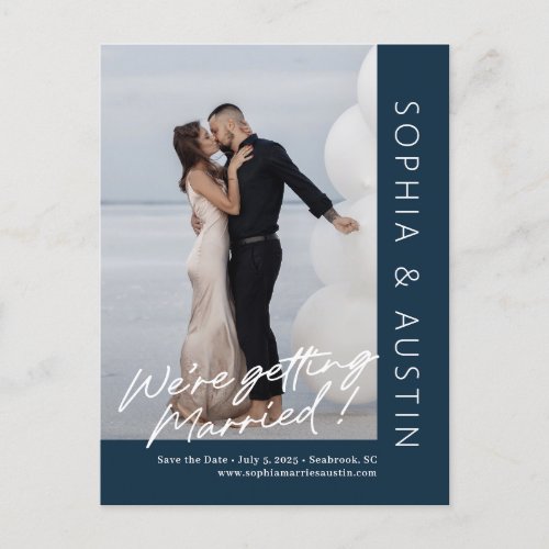 Simple Note Editable Color Save The Date Postcard