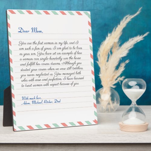 Simple Notebook handwritten love letter message Plaque