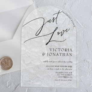 Simple Nothing Fancy Just Love Wedding Acrylic Invitations