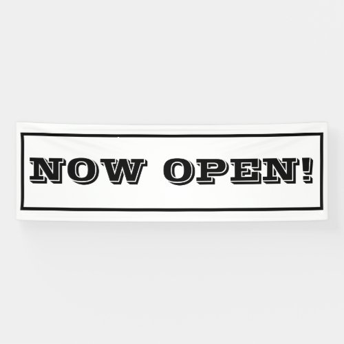 Simple Now Open Business Promotion Typography Banner