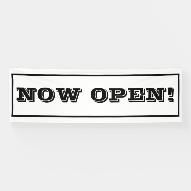 Simple Now Open Business Promotion Typography Banner (Horizontal)