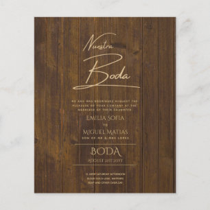 Simple Nuestra BODA Spanish Wedding Text Only Inv Flyer