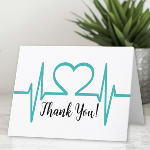 Simple Nurse Doctor Healthcare Medical Letterpress Thank You Card