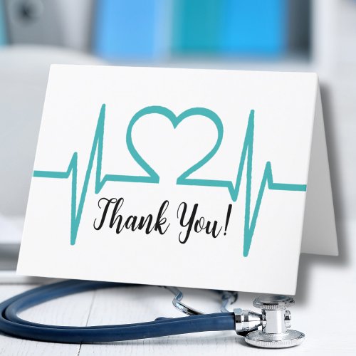 Simple Nurse Doctor Healthcare Medical Thank You Card