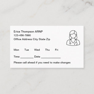 Simple Nurse Practitioner Appointment Cards