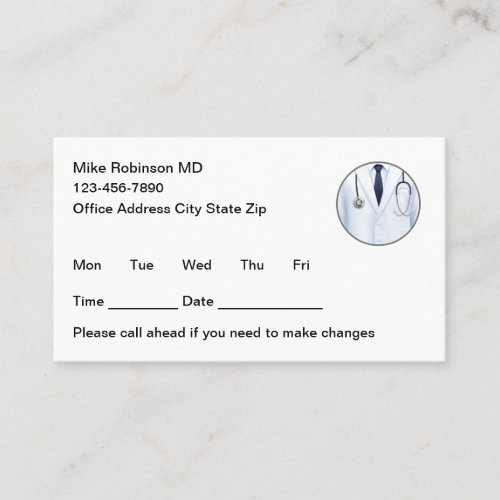 Simple Nurse Practitioner Appointment Cards