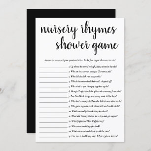 Simple Nursery Rhymes Black and White Game Card