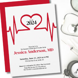Simple Nursing Doctor Medical School Graduation Invitation