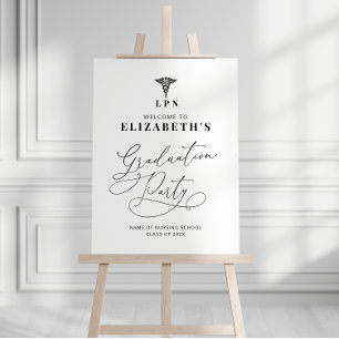 Simple Nursing graduation party sign