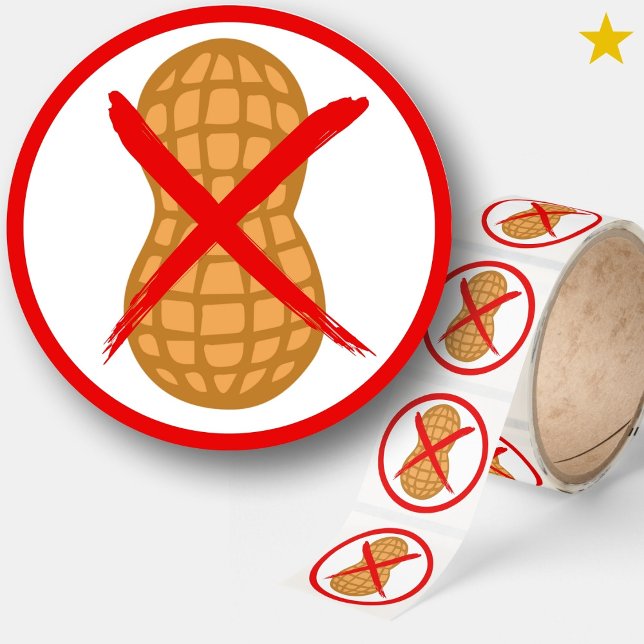 Simple Nut Free Allergy Warning Label  (Creator Uploaded)