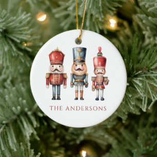 Simple Nutcracker Christmas Holiday  Ceramic Ornament