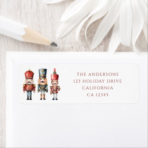 Simple Nutcracker Christmas Holiday return address Label