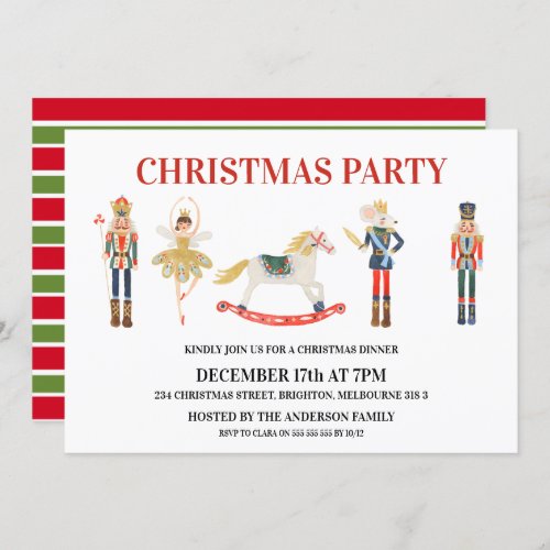 Simple Nutcracker Christmas Party Invitation