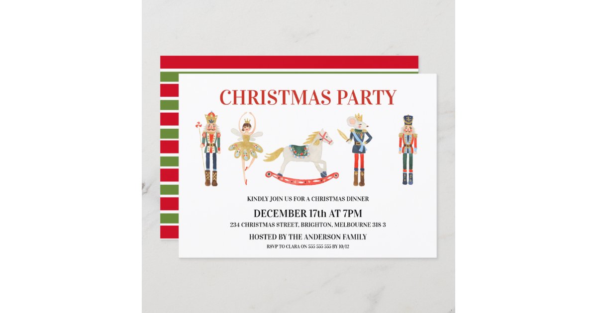 Simple Nutcracker Christmas Party Invitation | Zazzle