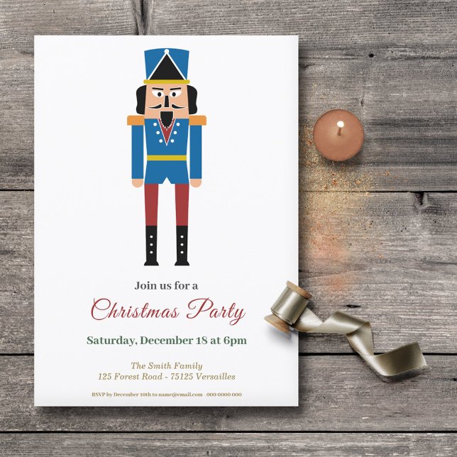 Simple Nutcracker Christmas Party Invitation (Simple Nutcracker Christmas Party Invitation)