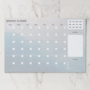 Simple ocean gradient Monthly Planner Paper Pad