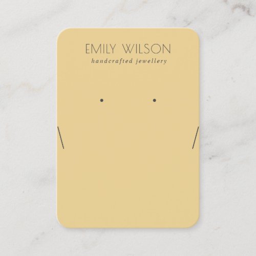 Simple Ochre Yellow Muted Earring Necklace Display Business Card