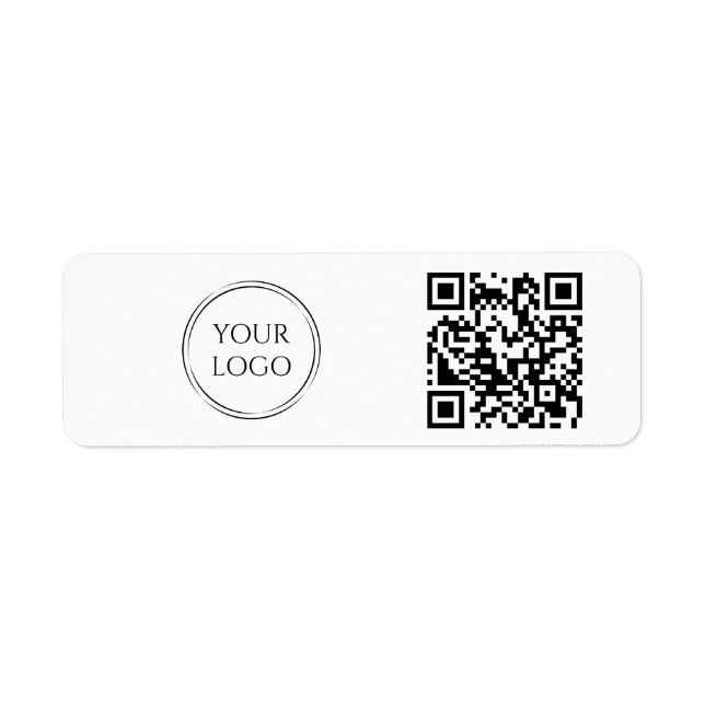 Simple Office Company Business Logo QR Code Label (Front)