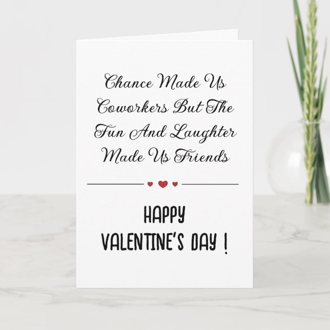 Simple Office Coworker Valentines Day  Holiday Card (Front)