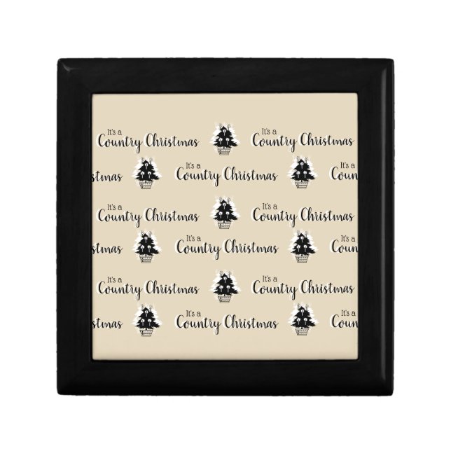 Simple Old Fashioned Beige Country Christmas Gift Box (Front)