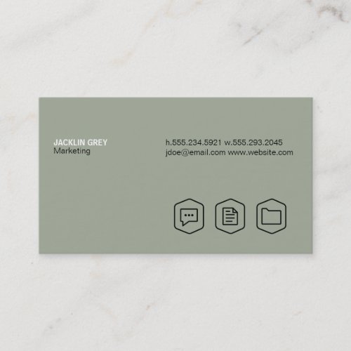 Simple olive green business card