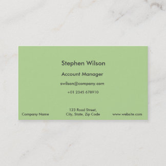 Simple Olive Green Business Cards Single Color