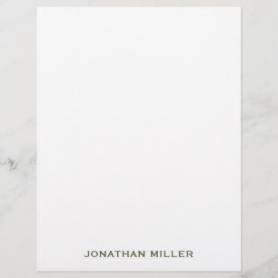 Simple Olive Green Typographic Name Stationery