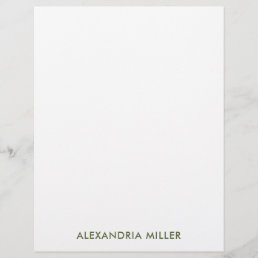 Simple Olive Typographic Name Stationery