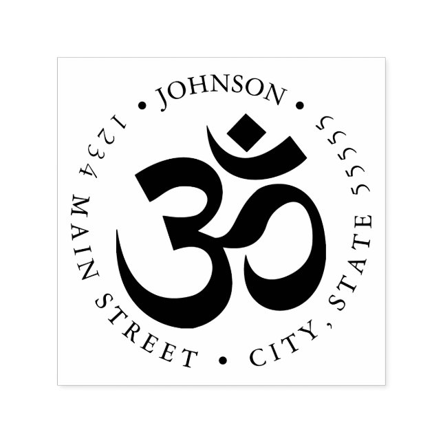 Simple Om Symbol Return Label Self-inking Stamp (Design)