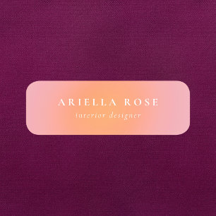 Simple Ombre Blush Pink Minimalist Professional Name Tag