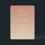 Simple Ombre Clay & Gold Wedding Ceremony Program<br><div class="desc">Simple Ombre Clay & Gold Wedding Ceremony Program. This modern minimal Order of Services Card is simple classic and elegant with a subtle ombre gradient fade and a pretty signature script calligraphy font with tails. Shown in the Chic Ombre Clay & Gold Colorway. Available in several color options, or feel...</div>