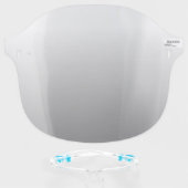 Simple Ombre Grey Shaded Minimalistic Face Shield (Front w/Glasses)