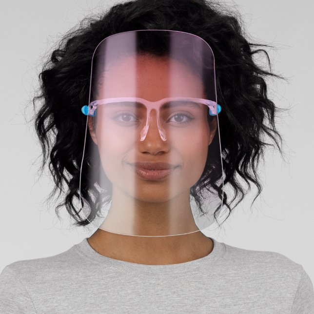 Simple Ombre pink Shaded Minimalistic Top Face Shield (Insitu)