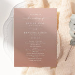 Simple Ombre Terracotta & Blush Wedding Ceremony Program<br><div class="desc">Simple Ombre Terracotta & Blush Wedding Ceremony Program. This modern minimal Order of Services Card is simple classic and elegant with a subtle ombre gradient fade and a pretty signature script calligraphy font with tails. Shown in the Chic Ombre Terracotta & Blush Colorway. Available in several color options, or feel...</div>
