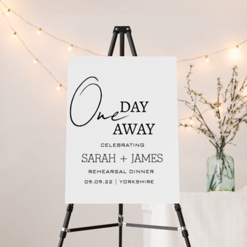 Simple One Day Away Rehearsal Dinner Wedding   Foam Board