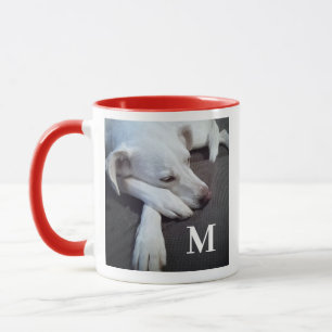 Simple One Photo Merry Peaceful Christmas Cute Dog Mug