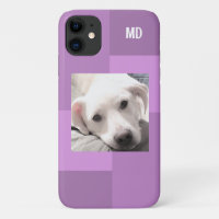 Simple One Photo Modern Square Design Light Purple