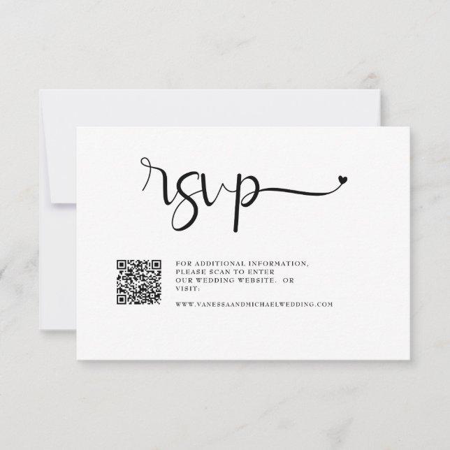 Simple Online Website Wedding Calligraphy  RSVP Card (Front)